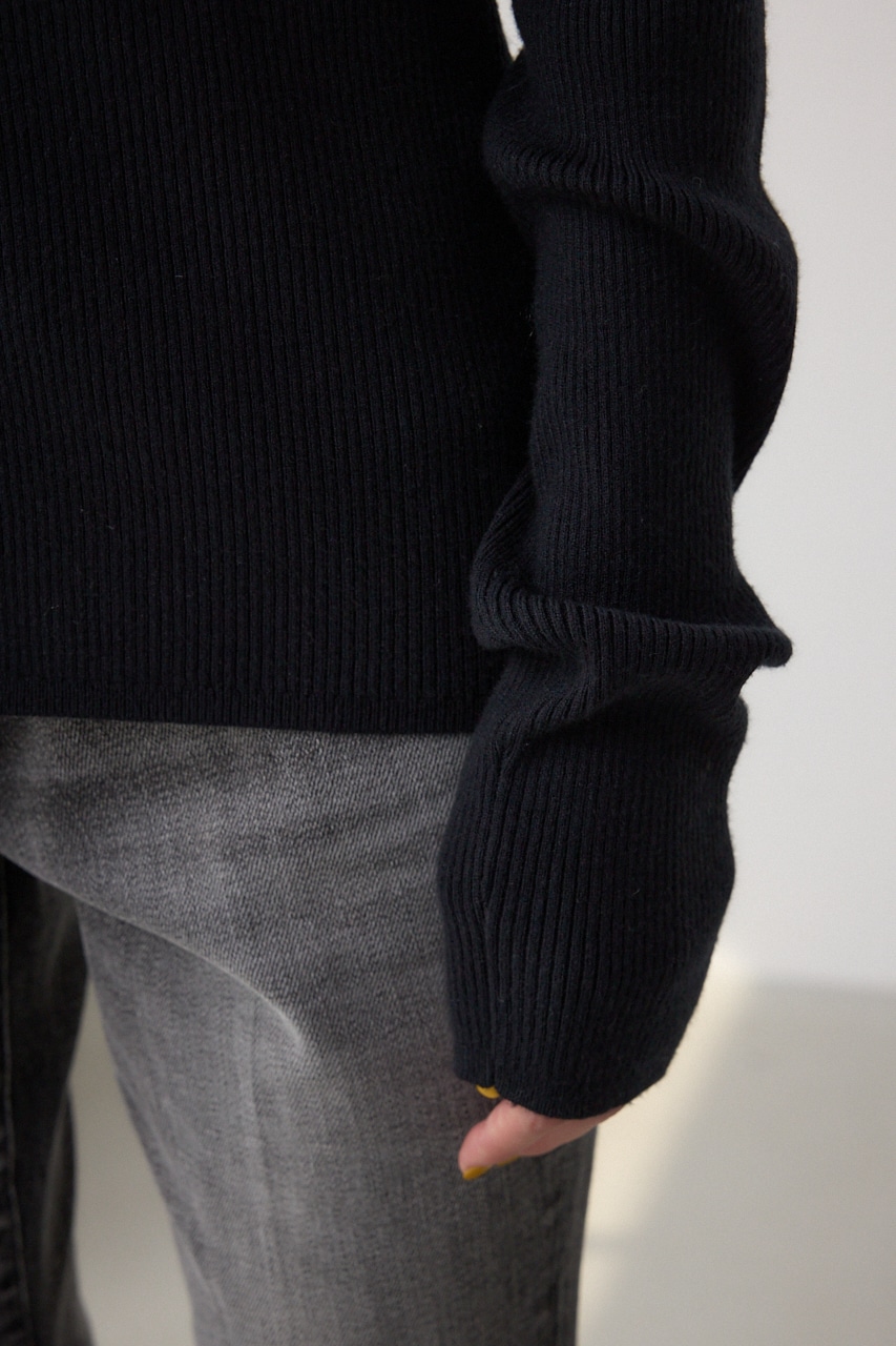 シャギーコンビオフショルダーニット 詳細画像