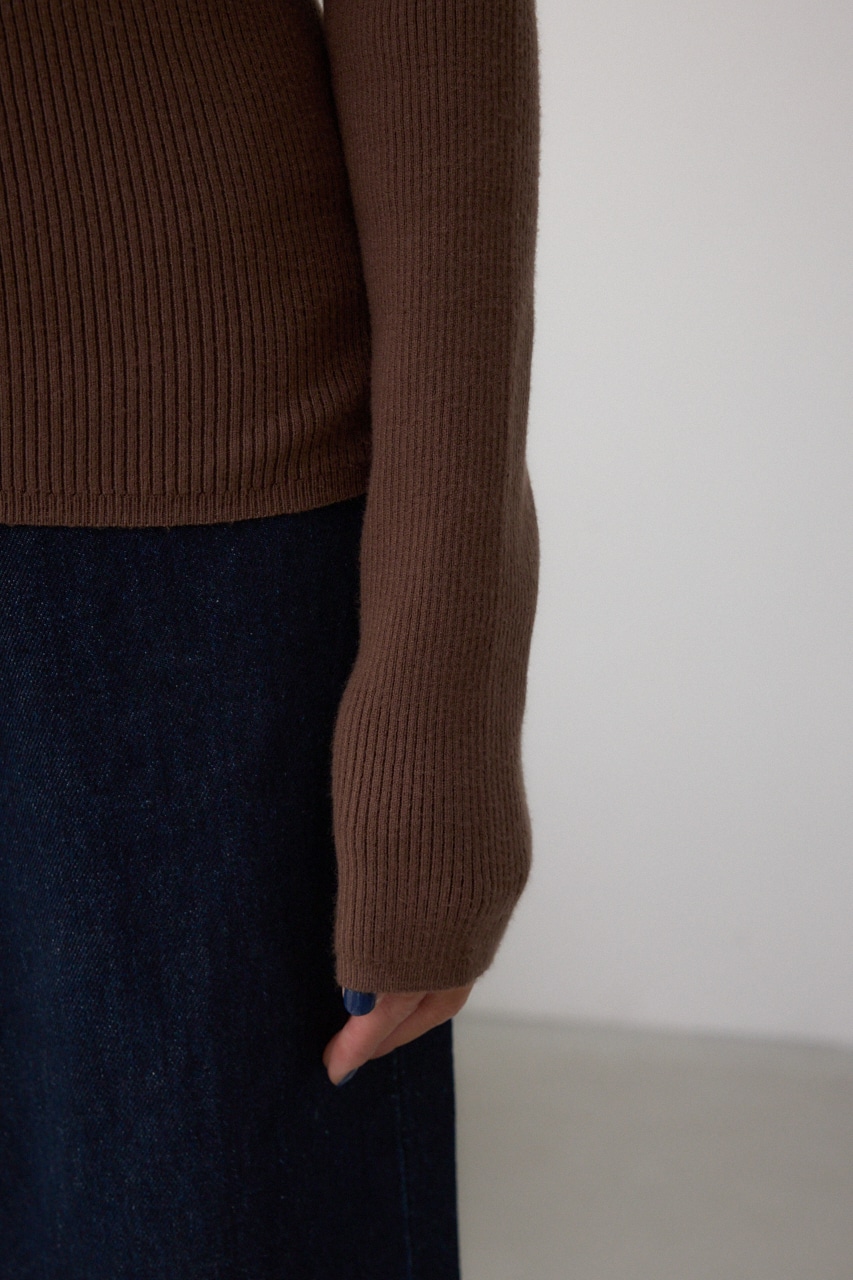 シャギーコンビオフショルダーニット 詳細画像