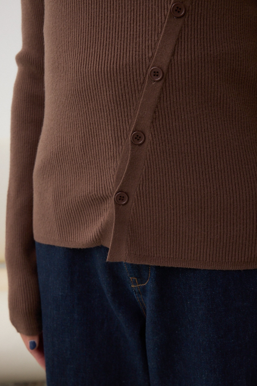 シャギーコンビオフショルダーニット 詳細画像