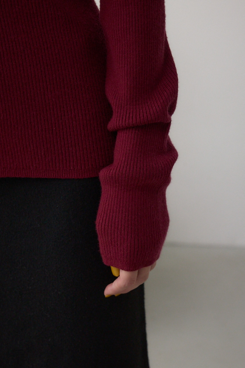 シャギーコンビオフショルダーニット 詳細画像