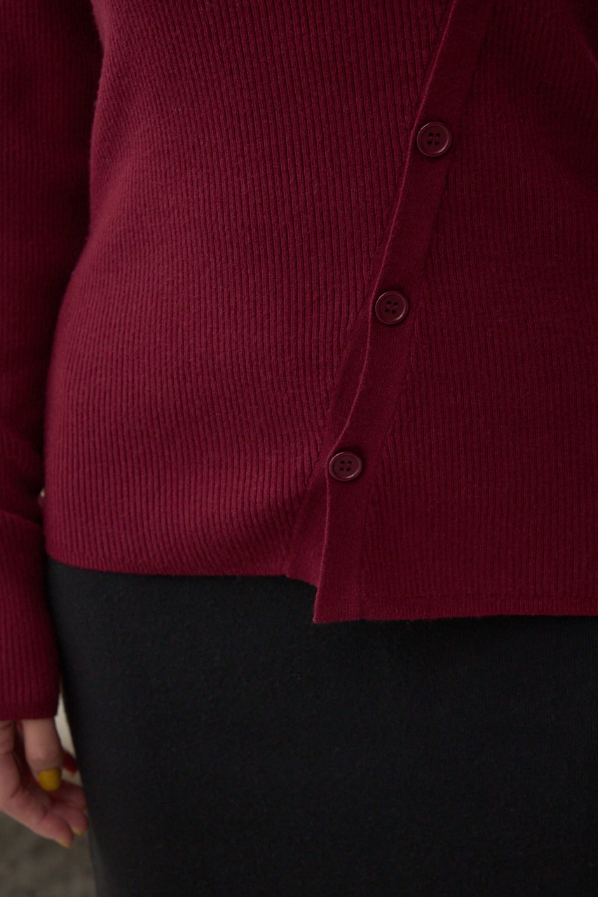 シャギーコンビオフショルダーニット 詳細画像