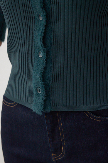 シャギーコンビポロニットトップス 詳細画像