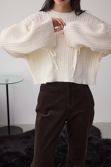 ドロストリングスパンコールラメニット