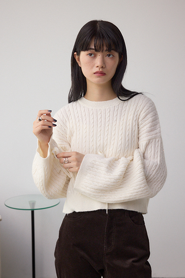 ドロストリングスパンコールラメニット 詳細画像