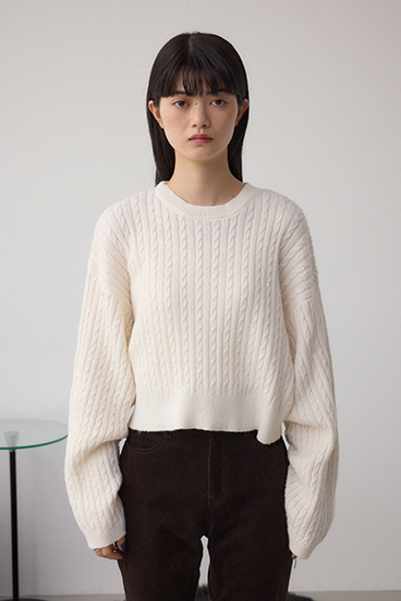 ドロストリングスパンコールラメニット 詳細画像