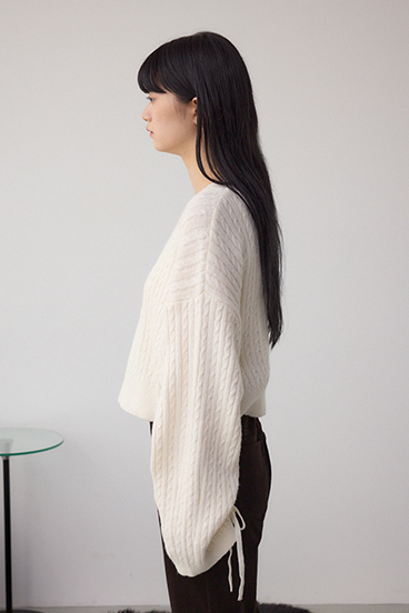 ドロストリングスパンコールラメニット 詳細画像