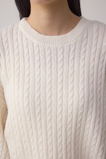 ドロストリングスパンコールラメニット 詳細画像