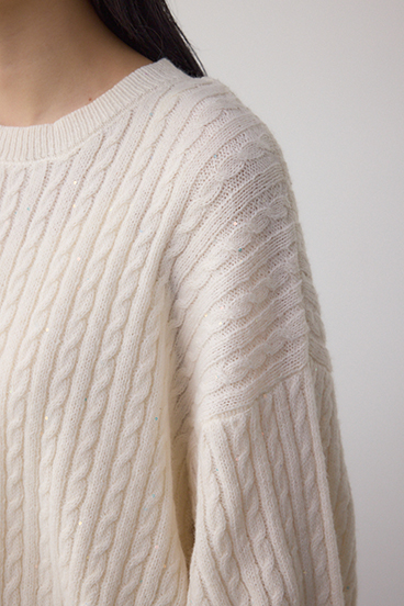 ドロストリングスパンコールラメニット 詳細画像