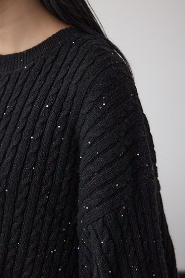 ドロストリングスパンコールラメニット 詳細画像