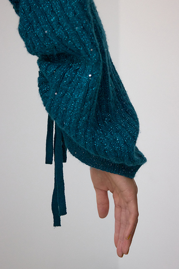 ドロストリングスパンコールラメニット 詳細画像