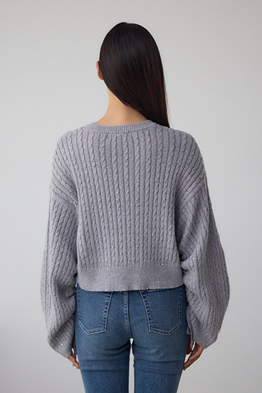 ドロストリングスパンコールラメニット 詳細画像