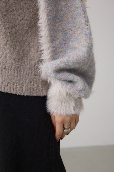 コンビネーションバイカラーニット 詳細画像