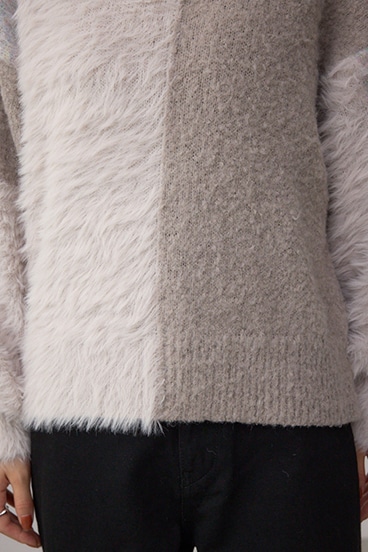 コンビネーションバイカラーニット 詳細画像