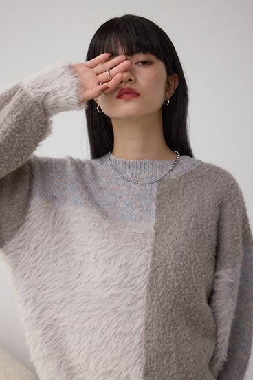 コンビネーションバイカラーニット