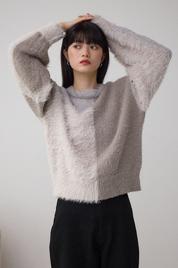 コンビネーションバイカラーニット 詳細画像