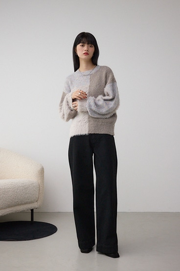 コンビネーションバイカラーニット 詳細画像