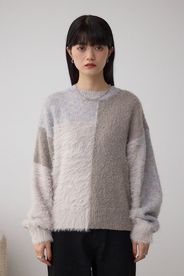 コンビネーションバイカラーニット 詳細画像