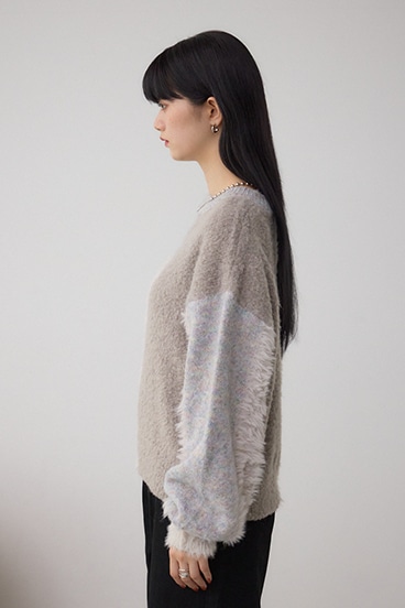 コンビネーションバイカラーニット 詳細画像