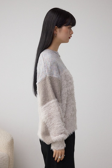 コンビネーションバイカラーニット 詳細画像