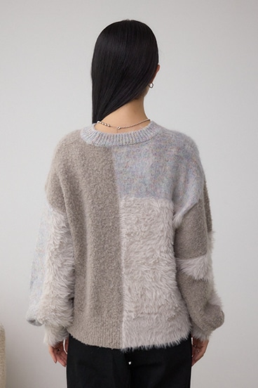 コンビネーションバイカラーニット 詳細画像