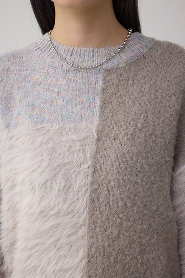 コンビネーションバイカラーニット 詳細画像