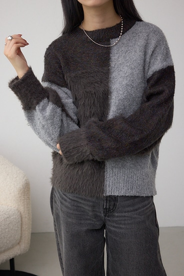 コンビネーションバイカラーニット