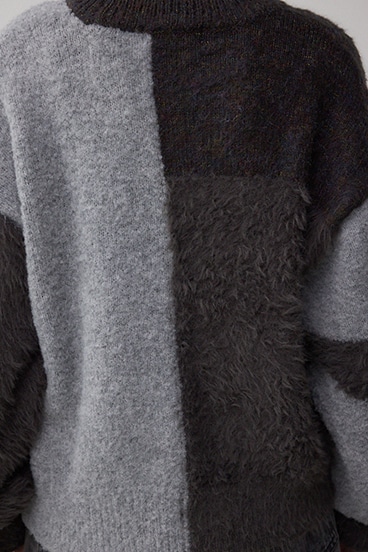 コンビネーションバイカラーニット 詳細画像