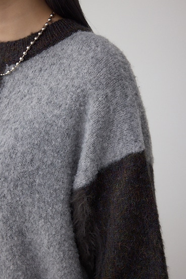 コンビネーションバイカラーニット 詳細画像