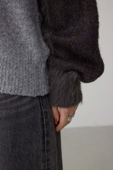 コンビネーションバイカラーニット 詳細画像