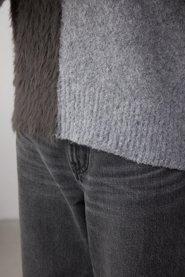 コンビネーションバイカラーニット 詳細画像