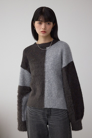 コンビネーションバイカラーニット 詳細画像