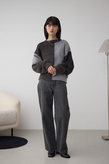 コンビネーションバイカラーニット 詳細画像