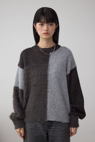 コンビネーションバイカラーニット 詳細画像