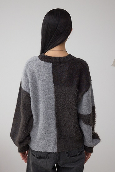 コンビネーションバイカラーニット 詳細画像