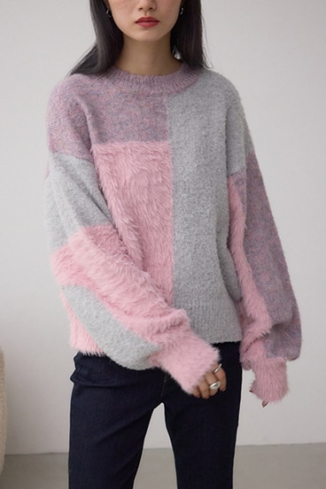 コンビネーションバイカラーニット