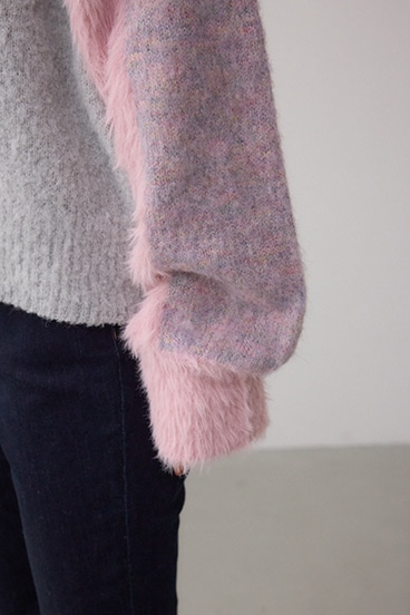 コンビネーションバイカラーニット 詳細画像