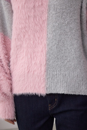 コンビネーションバイカラーニット 詳細画像