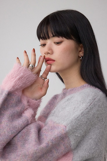 コンビネーションバイカラーニット