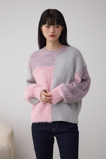 コンビネーションバイカラーニット 詳細画像