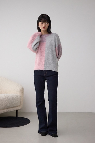 コンビネーションバイカラーニット 詳細画像