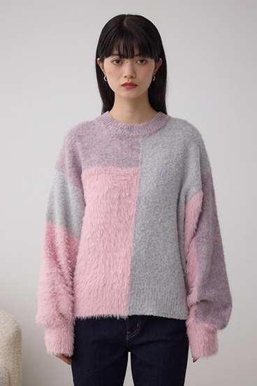 コンビネーションバイカラーニット 詳細画像