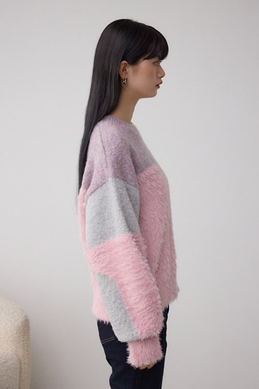 コンビネーションバイカラーニット 詳細画像