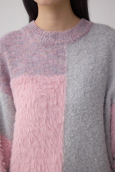 コンビネーションバイカラーニット 詳細画像