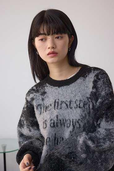 グラデーションジャガードニット