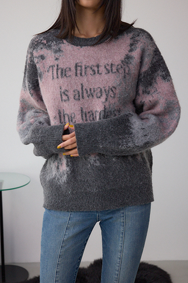 グラデーションジャガードニット