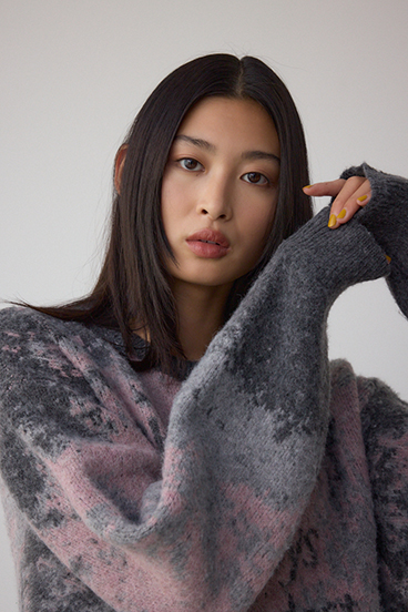 グラデーションジャガードニット