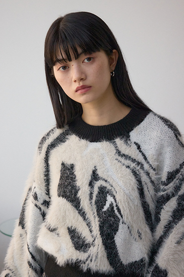 アソートパターンクルーネックニット 詳細画像