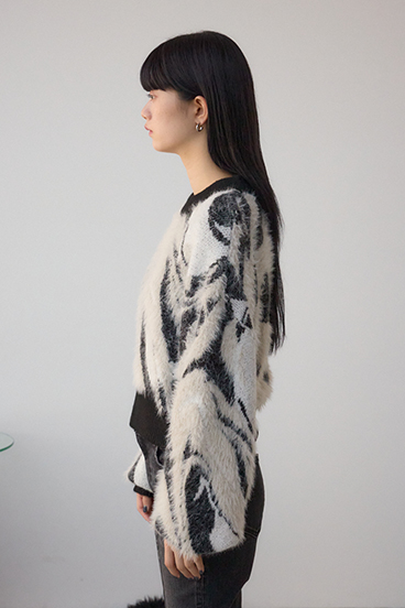 アソートパターンクルーネックニット 詳細画像