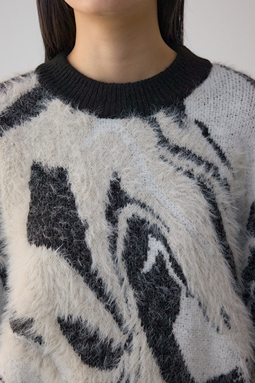 アソートパターンクルーネックニット 詳細画像