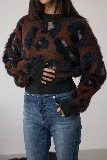 アソートパターンクルーネックニット